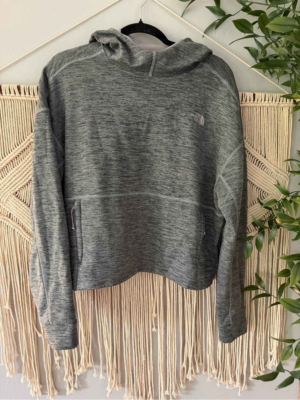 The North Face Women's Gray Pullover Hoodie with Kangaroo Pocket - Picture 2 of 11